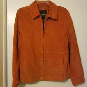 Gorgeous Bernardo Leather Suede Jacket Rust Sz M